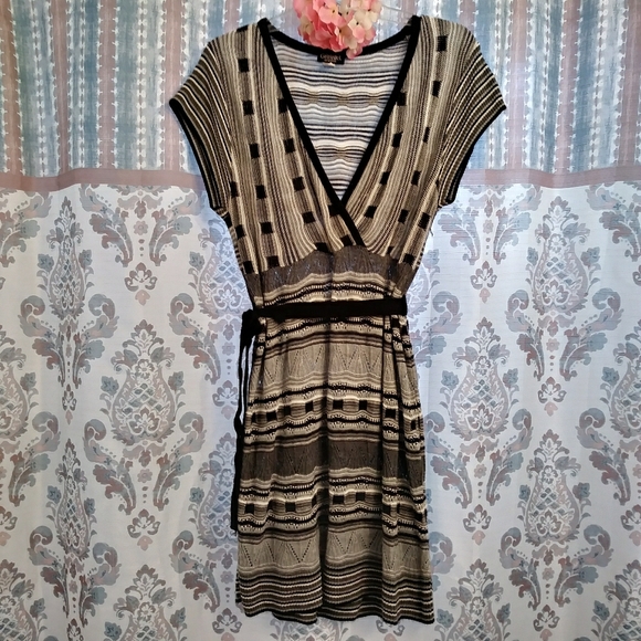 Gabriel NY Black & White Crochet Knit Dress - Picture 1 of 5